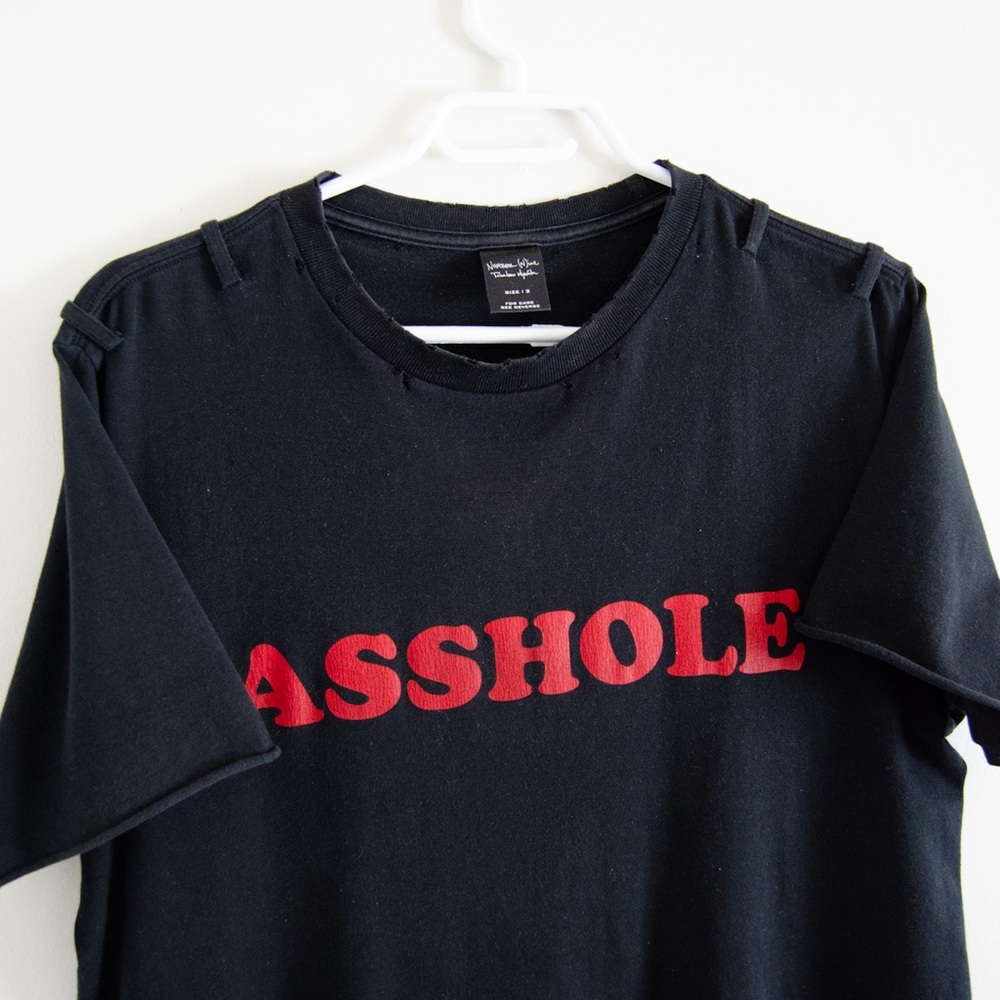 Number (N)ine Black T-Shirt with Red Graphic Text
